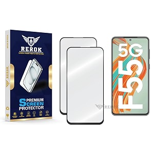 military-grade tempered glass screen protector compatible with samsung galaxy f55 5g pack of 2  edge-to-edge oleophobic case friendly easy installation kit