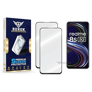 military-grade tempered glass screen protector compatible with realme 8s pack of 2  edge-to-edge oleophobic case friendly easy installation kit