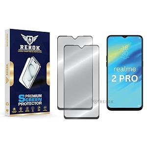 military-grade tempered glass screen protector compatible with realme 2 pro pack of 2  edge-to-edge oleophobic case friendly easy installation kit