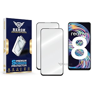 military-grade tempered glass screen protector compatible with realme 8 4g pack of 2  edge-to-edge oleophobic case friendly easy installation kit