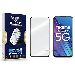 military-grade tempered glass screen protector compatible with realme narzo 30 5g pack of 1  edge-to-edge oleophobic case friendly easy installation kit