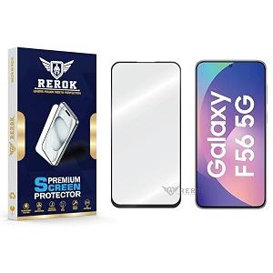 military-grade tempered glass screen protector compatible with samsung galaxy f56 pack of 1  edge-to-edge oleophobic case friendly easy installation kit