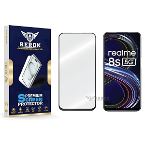 military-grade tempered glass screen protector compatible with realme 8s pack of 1  edge-to-edge oleophobic case friendly easy installation kit