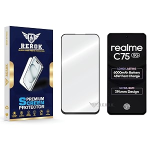 military-grade tempered glass screen protector compatible with realme c75 5g pack of 1  edge-to-edge oleophobic case friendly easy installation kit