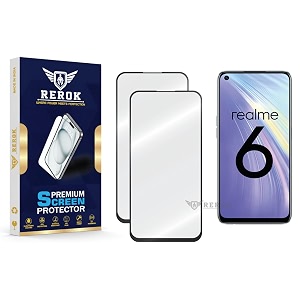 military-grade tempered glass screen protector compatible with realme 6 pack of 2  edge-to-edge oleophobic case friendly easy installation kit