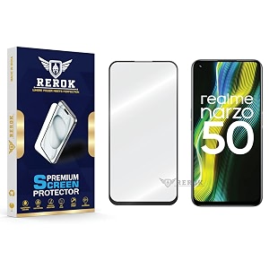 military-grade tempered glass screen protector compatible with realme narzo 50 pack of 1  edge-to-edge oleophobic case friendly easy installation kit