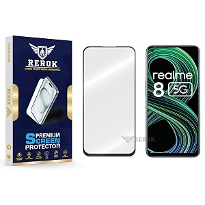 military-grade tempered glass screen protector compatible with realme 8 5g pack of 1  edge-to-edge oleophobic case friendly easy installation kit