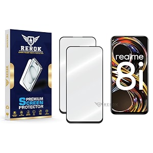 military-grade tempered glass screen protector compatible with realme 8i pack of 2  edge-to-edge oleophobic case friendly easy installation kit