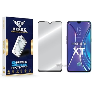 military-grade tempered glass screen protector compatible with realme xt pack of 1  edge-to-edge oleophobic case friendly easy installation kit