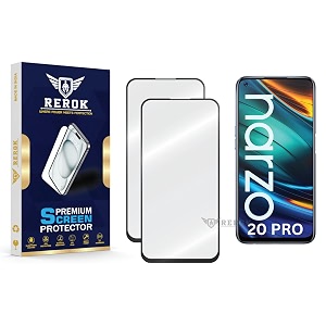 military-grade tempered glass screen protector compatible with realme narzo 20 pro pack of 2  edge-to-edge oleophobic case friendly easy installation kit