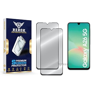 military-grade tempered glass screen protector compatible with samsung galaxy a26 5g pack of 2  edge-to-edge oleophobic case friendly easy installation kit