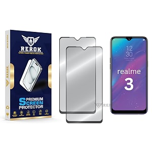 military-grade tempered glass screen protector compatible with realme 3 pack of 2  edge-to-edge oleophobic case friendly easy installation kit