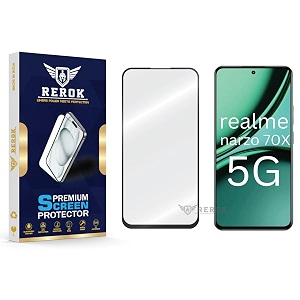 military-grade tempered glass screen protector compatible with realme narzo 70x 5g pack of 1  edge-to-edge oleophobic case friendly easy installation kit