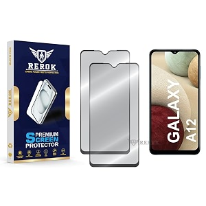military-grade tempered glass screen protector compatible with samsung galaxy a12 pack of 2  edge-to-edge oleophobic case friendly easy installation kit