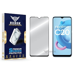 military-grade tempered glass screen protector compatible with realme c20 pack of 1  edge-to-edge oleophobic case friendly easy installation kit