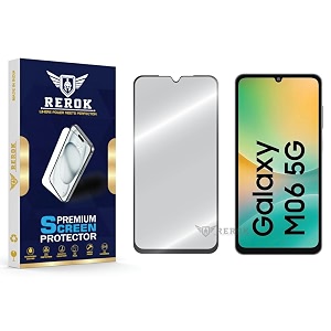 military-grade tempered glass screen protector compatible with samsung galaxy m06 5g pack of 1  edge-to-edge oleophobic case friendly easy installation kit