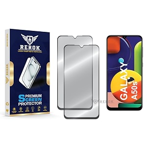 military-grade tempered glass screen protector compatible with samsung galaxy a50s pack of 2  edge-to-edge oleophobic case friendly easy installation kit