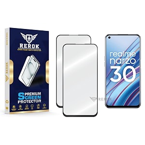 military-grade tempered glass screen protector compatible with realme narzo 30 pack of 2  edge-to-edge oleophobic case friendly easy installation kit