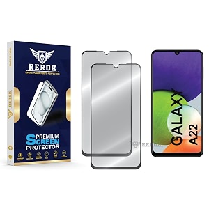 military-grade tempered glass screen protector compatible with samsung galaxy a22 4g pack of 2  edge-to-edge oleophobic case friendly easy installation kit