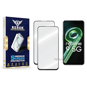 military-grade tempered glass screen protector compatible with realme 9 5g pack of 2  edge-to-edge oleophobic case friendly easy installation kit