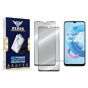 military-grade tempered glass screen protector compatible with realme c20 pack of 2  edge-to-edge oleophobic case friendly easy installation kit