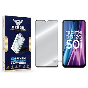 military-grade tempered glass screen protector compatible with realme narzo 50i pack of 1  edge-to-edge oleophobic case friendly easy installation kit