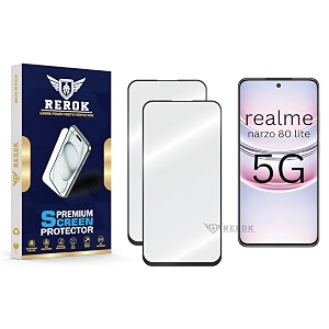 military-grade tempered glass screen protector compatible with realme narzo 80 lite 5g pack of 2  edge-to-edge oleophobic case friendly easy installation kit