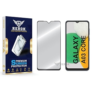 military-grade tempered glass screen protector compatible with samsung galaxy a03 core pack of 1  edge-to-edge oleophobic case friendly easy installation kit