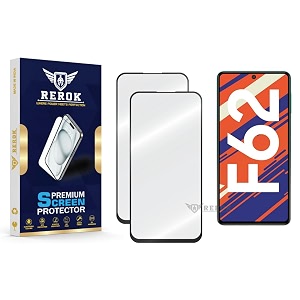 military-grade tempered glass screen protector compatible with samsung galaxy f62 pack of 2  edge-to-edge oleophobic case friendly easy installation kit