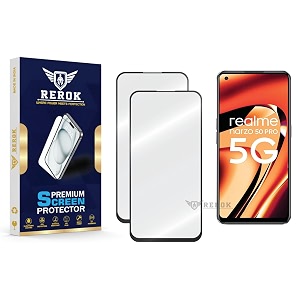 military-grade tempered glass screen protector compatible with realme narzo 50 pro pack of 2  edge-to-edge oleophobic case friendly easy installation kit