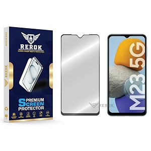 military-grade tempered glass screen protector compatible with samsung galaxy m23 pack of 1  edge-to-edge oleophobic case friendly easy installation kit
