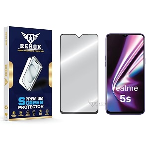military-grade tempered glass screen protector compatible with realme 5s pack of 1  edge-to-edge oleophobic case friendly easy installation kit