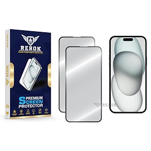 military-grade tempered glass screen protector for iphone 15 plus pack of 2  hd clear edge-to-edge coverage scratch resistant case friendly with easy installation kit