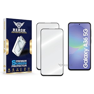 military-grade tempered glass screen protector compatible with samsung galaxy a36 5g pack of 2  edge-to-edge oleophobic case friendly easy installation kit