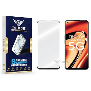 military-grade tempered glass screen protector compatible with realme narzo 50 pro pack of 1  edge-to-edge oleophobic case friendly easy installation kit