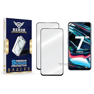 military-grade tempered glass screen protector compatible with realme 7 pro pack of 2  edge-to-edge oleophobic case friendly easy installation kit