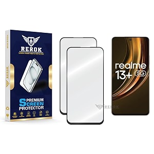 military-grade tempered glass screen protector compatible with realme 13 plus pack of 2  edge-to-edge oleophobic case friendly easy installation kit