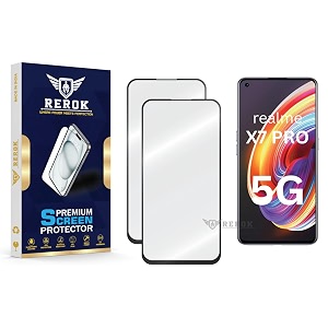 military-grade tempered glass screen protector compatible with realme x7 pro 5g pack of 2  edge-to-edge oleophobic case friendly easy installation kit