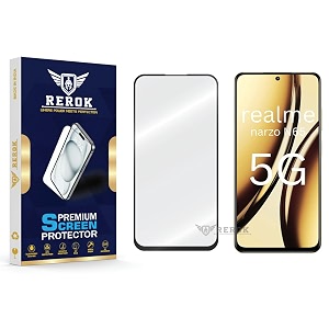 military-grade tempered glass screen protector compatible with realme narzo n65 5g pack of 1  edge-to-edge oleophobic case friendly easy installation kit