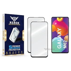 military-grade tempered glass screen protector compatible with samsung galaxy m62 pack of 2  edge-to-edge oleophobic case friendly easy installation kit
