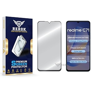 military-grade tempered glass screen protector compatible with realme c71 pack of 1  edge-to-edge oleophobic case friendly easy installation kit