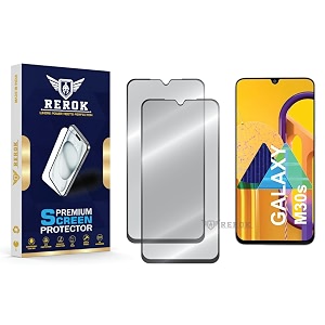military-grade tempered glass screen protector compatible with samsung galaxy m30s pack of 2  edge-to-edge oleophobic case friendly easy installation kit