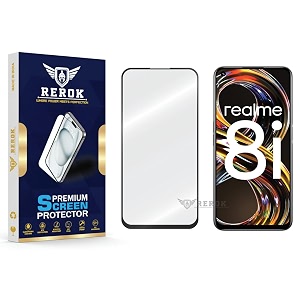 military-grade tempered glass screen protector compatible with realme 8i pack of 1  edge-to-edge oleophobic case friendly easy installation kit