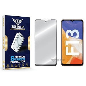 military-grade tempered glass screen protector compatible with samsung galaxy f13 pack of 1  edge-to-edge oleophobic case friendly easy installation kit