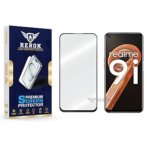 military-grade tempered glass screen protector compatible with realme 9i pack of 1  edge-to-edge oleophobic case friendly easy installation kit