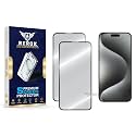 Military-Grade Tempered Glass Screen Protector for iPhone 15 Pro Max [Pack of 2] | HD Clear, Edge-to-Edge Coverage, Scratch Resistant, Case Friendly with Easy Installation Kit.