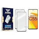 Military-Grade Tempered Glass Screen Protector Compatible with Realme C55 [Pack of 2] | Edge-to-Edge, Oleophobic, Case Friendly, Easy Installation Kit