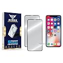 Military-Grade Tempered Glass Screen Protector for iPhone X [Pack of 2] | HD Clear, Edge-to-Edge Coverage, Scratch Resistant, Case Friendly with Easy Installation Kit.