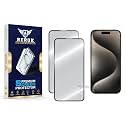 Military-Grade Tempered Glass Screen Protector for iPhone 15 Pro [Pack of 2] | HD Clear, Edge-to-Edge Coverage, Scratch Resistant, Case Friendly with Easy Installation Kit.