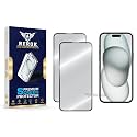 Military-Grade Tempered Glass Screen Protector for iPhone 15 Plus [Pack of 2] | HD Clear, Edge-to-Edge Coverage, Scratch Resistant, Case Friendly with Easy Installation Kit.